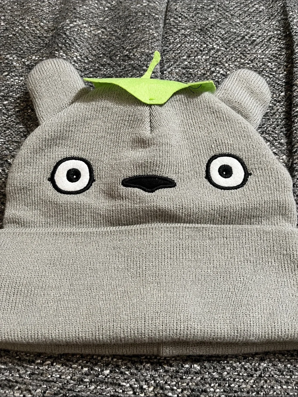 My Neighbor Totoro plush beanie with Leaf Accent